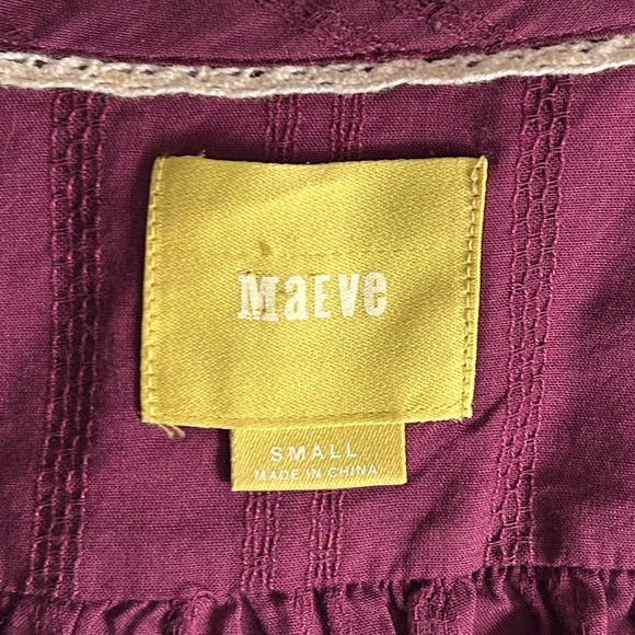 Anthropologie Maeve Gelise Button Blouse Size Small Plum Purple Pintucked Small - Picture 4 of 6